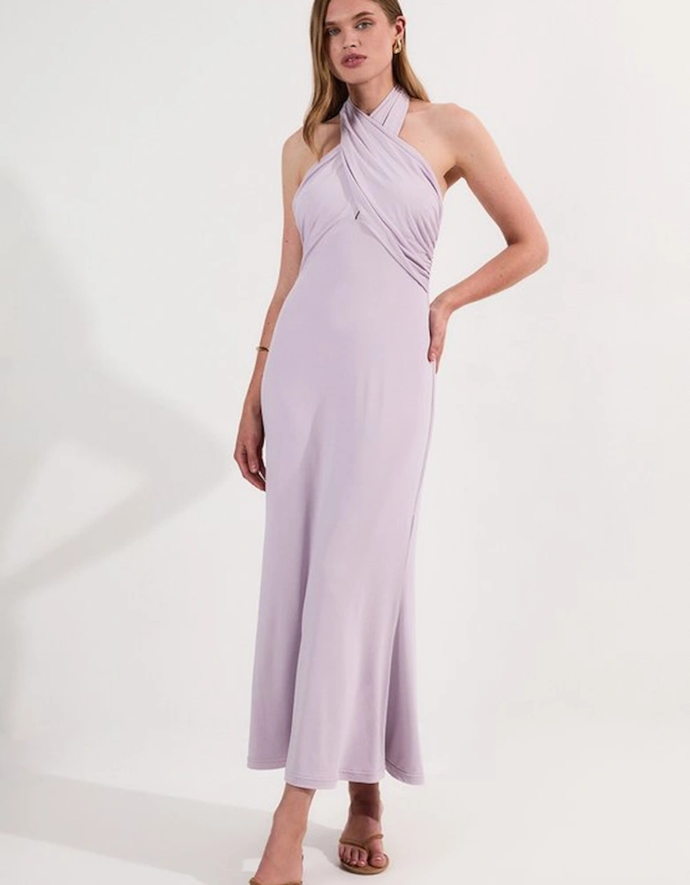 Drapey Crepe Jersey Maxi Dress