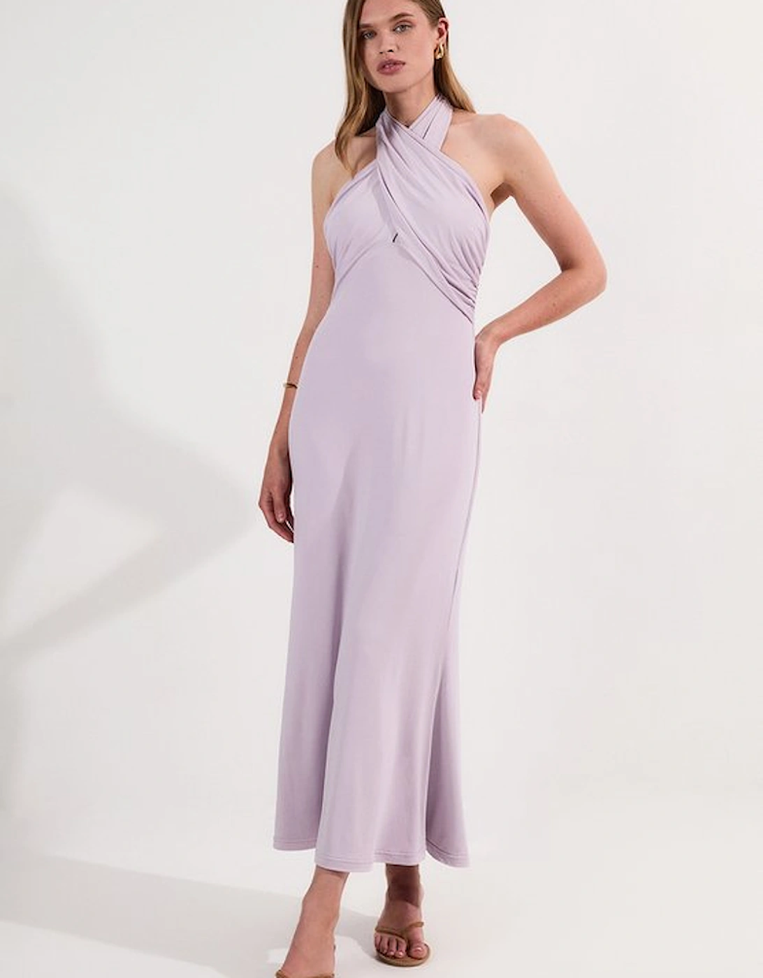 Drapey Crepe Jersey Maxi Dress