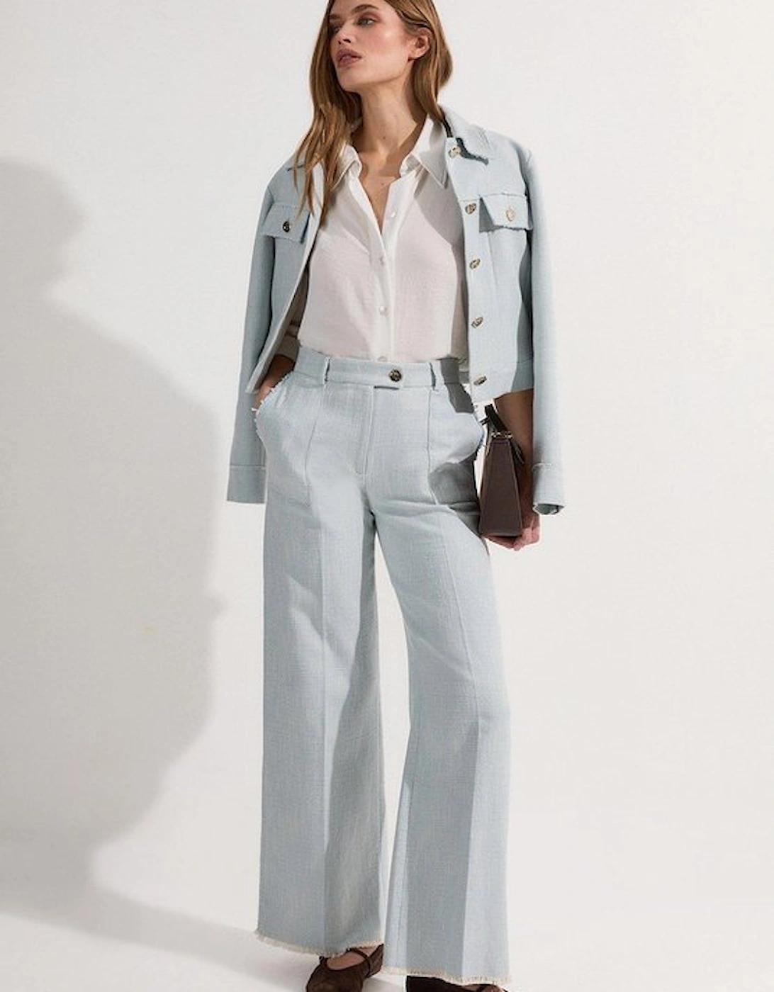 Spring Tweed Tailored Straight Leg Trousers, 5 of 4