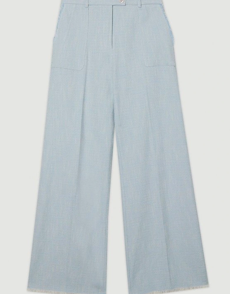Spring Tweed Tailored Straight Leg Trousers