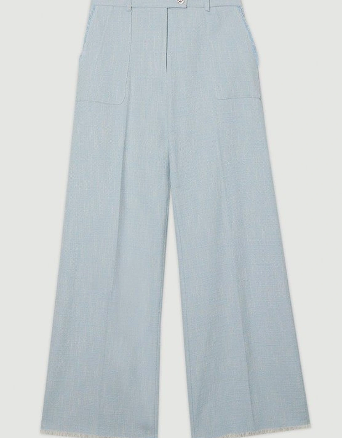 Spring Tweed Tailored Straight Leg Trousers