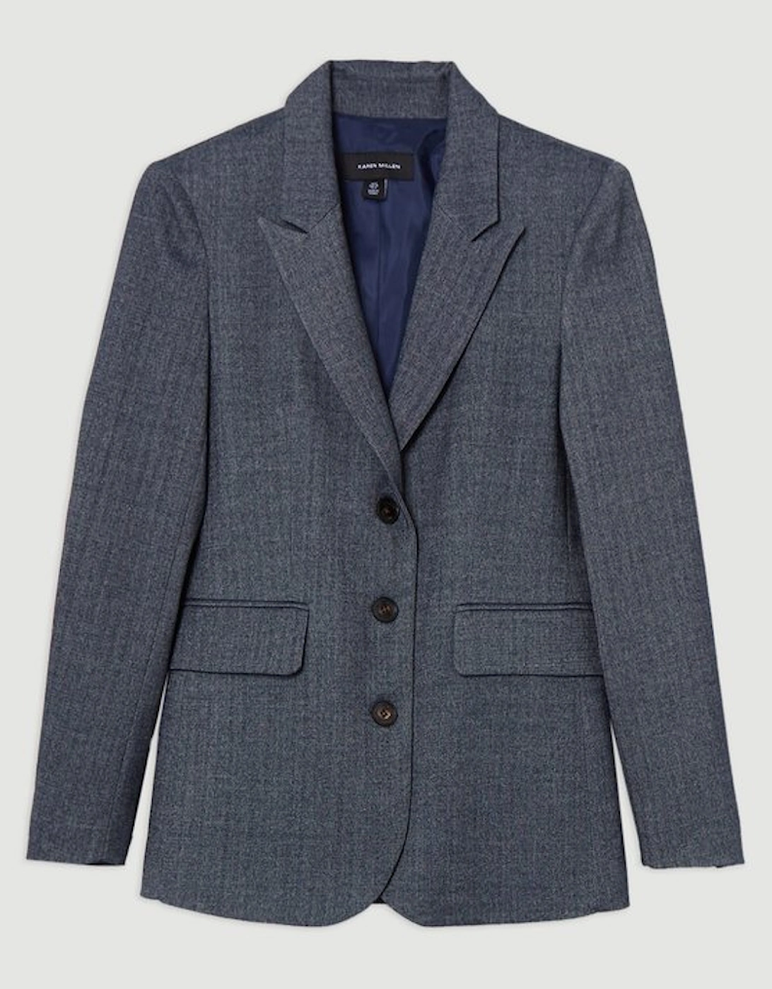 Herringbone Single Breasted Tailored Blazer
