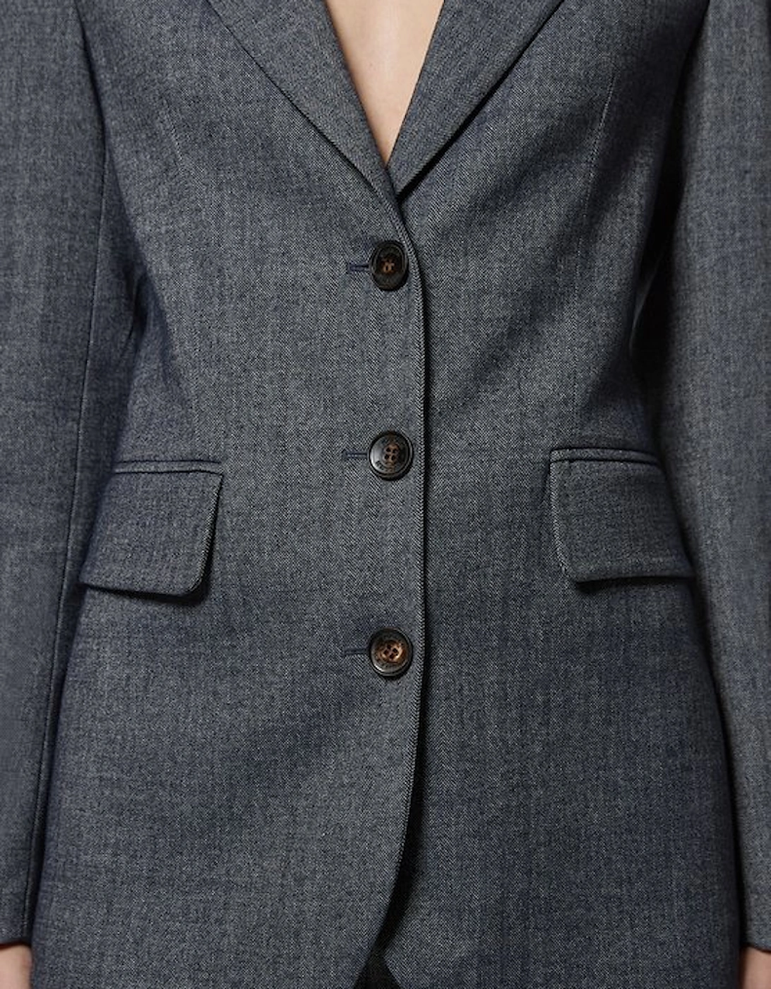 Herringbone Single Breasted Tailored Blazer
