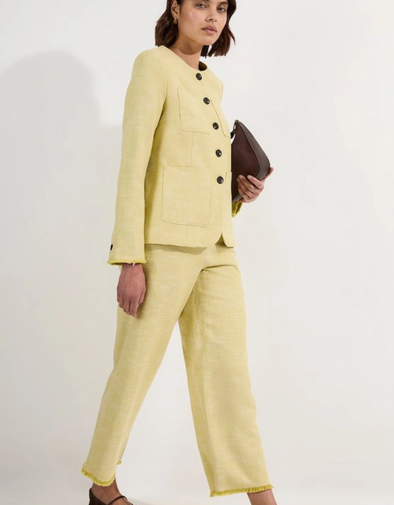Spring Tweed Tailored Pocket Front Tailored Blazer