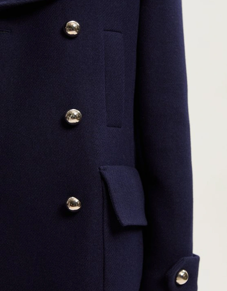 Wool Patch Pocket Tailored Short Coat
