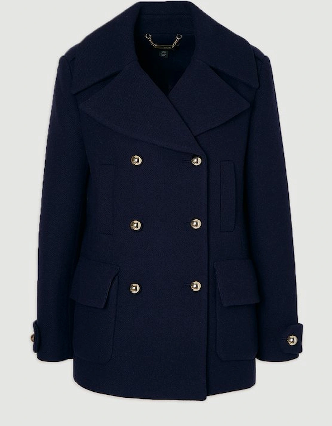 Wool Patch Pocket Tailored Short Coat