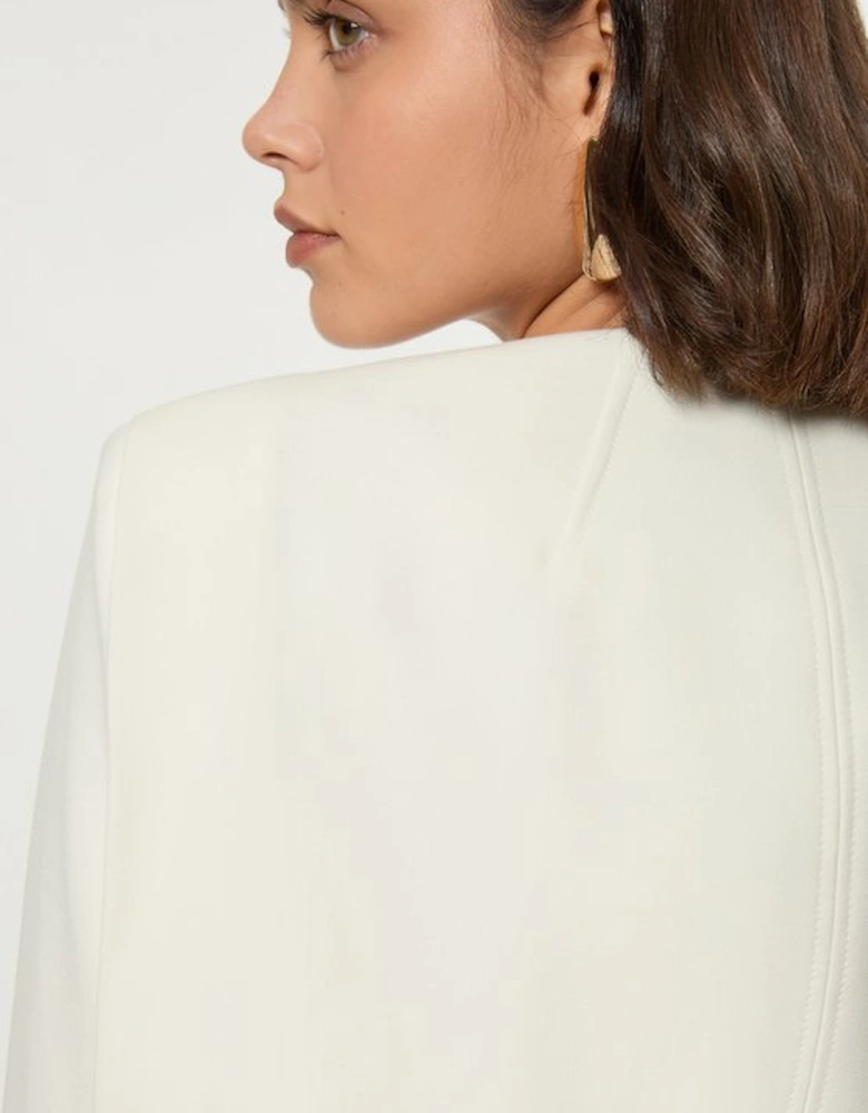 Compact Stretch Tailored Seam Detail Blazer