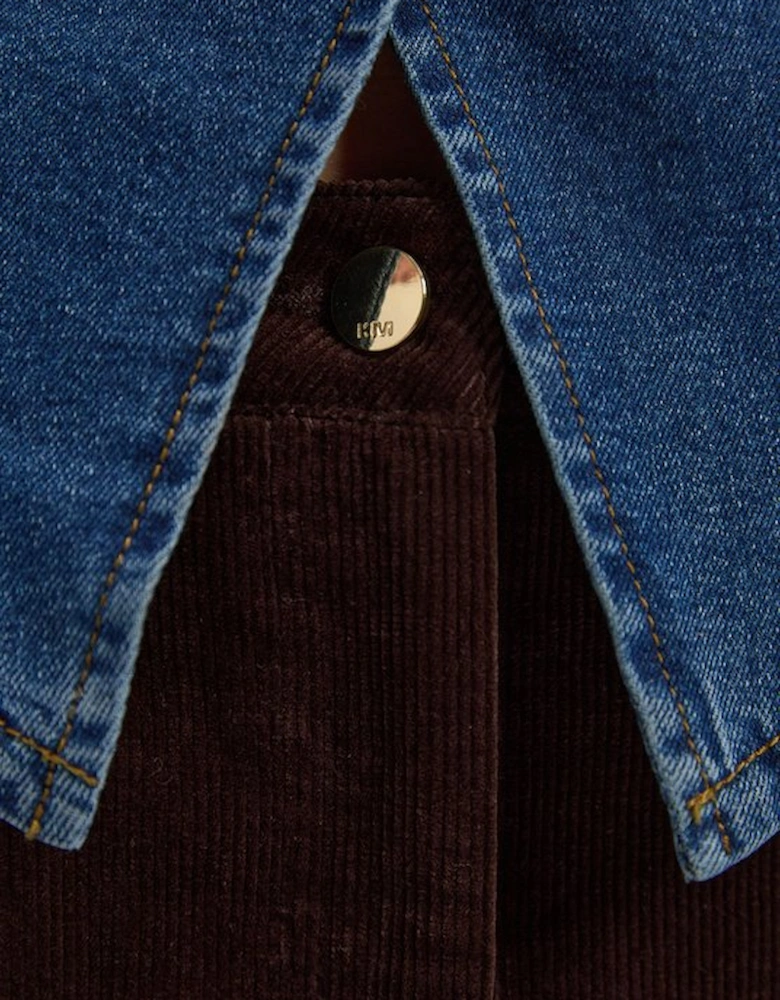 Stretch Cord Midi Pencil Skirt