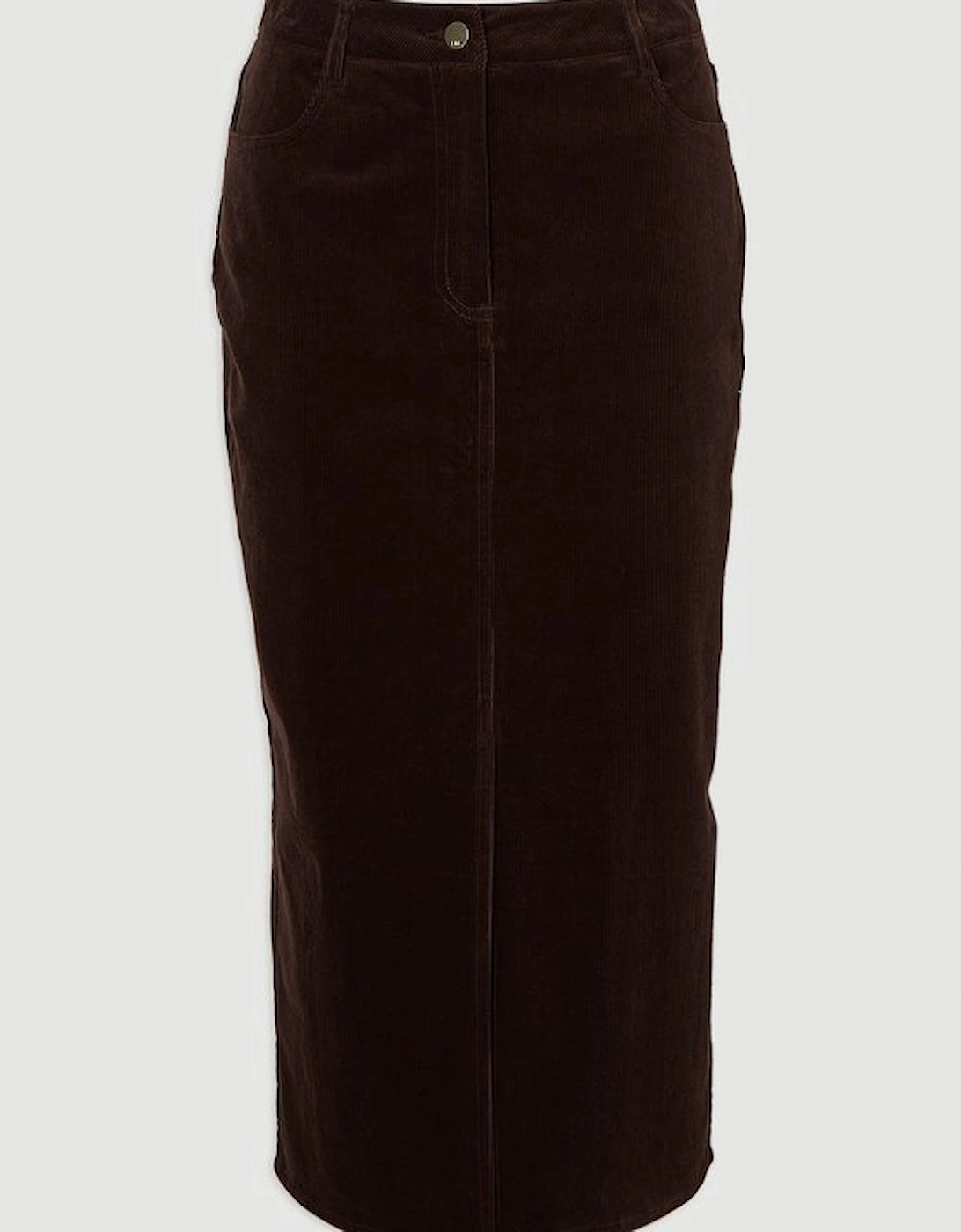 Stretch Cord Midi Pencil Skirt