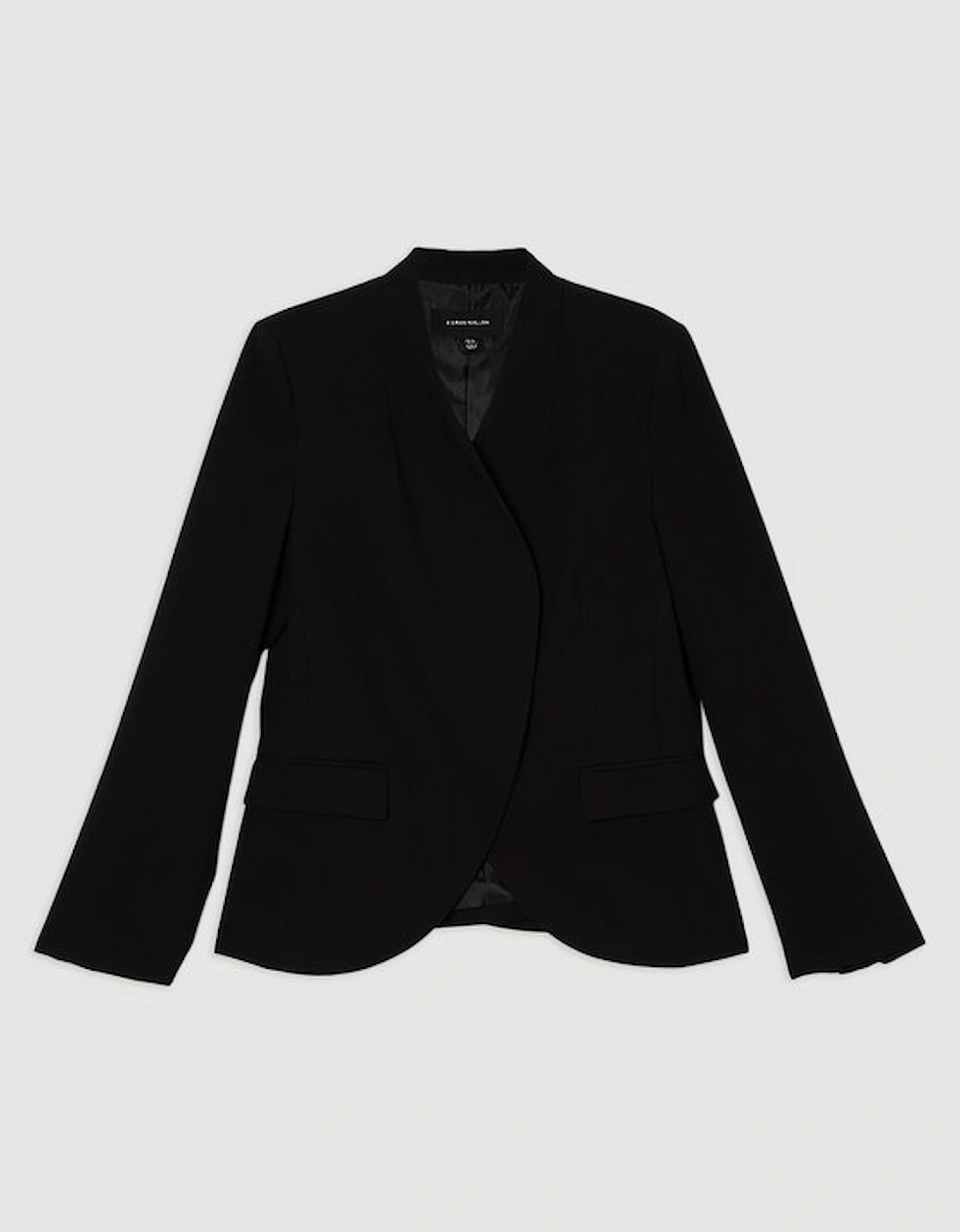 Compact Stretch Asymmetric Single Breasted Tailored Blazer