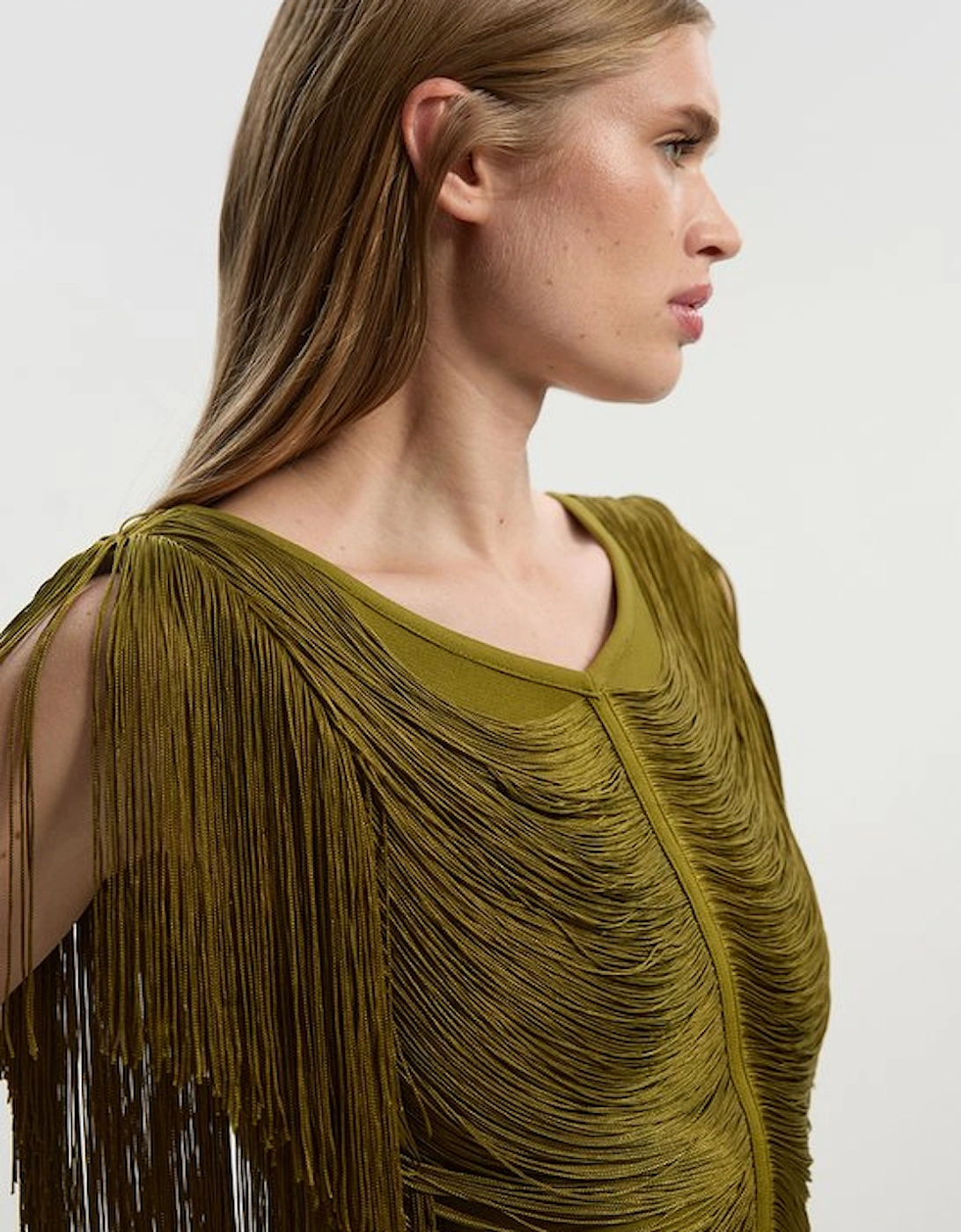 Draped Fringe Knitted Top