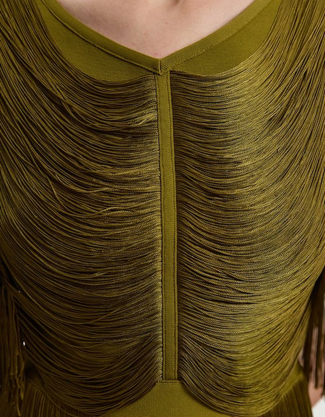 Draped Fringe Knitted Top