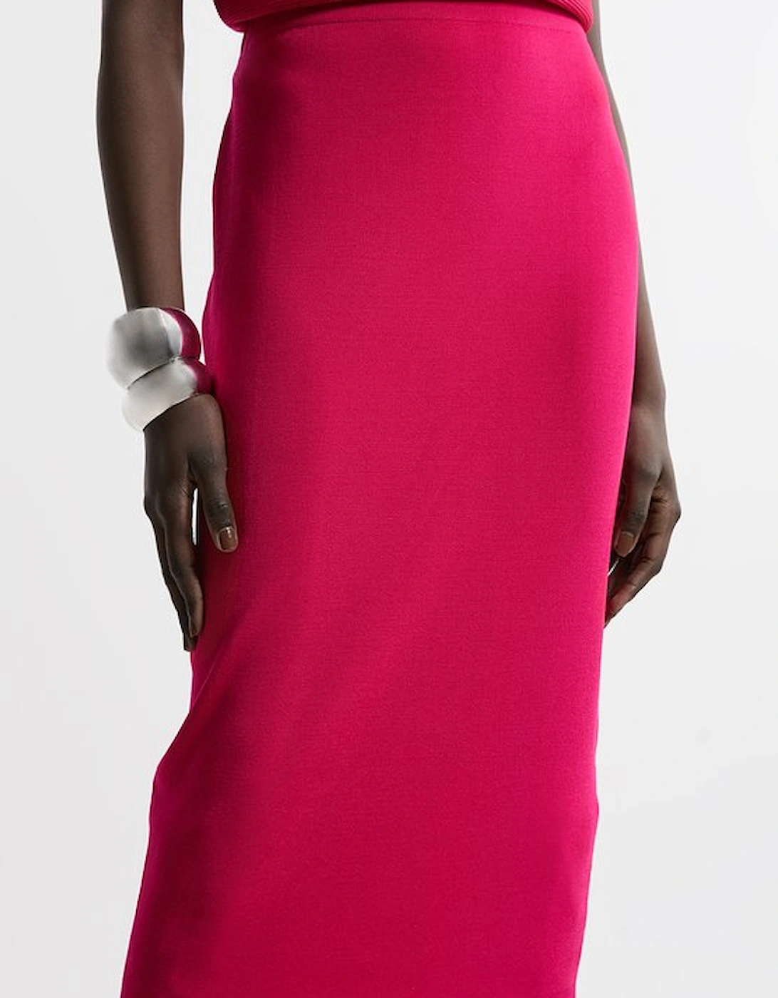 Polished Slinky Knit Pencil Skirt