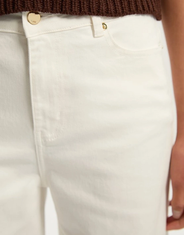 Stretch Denim Wide Leg Jean