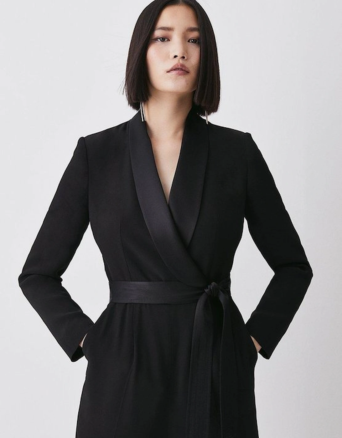 Tailored Tuxedo Belted Wrap Jumpsuit, 5 of 4