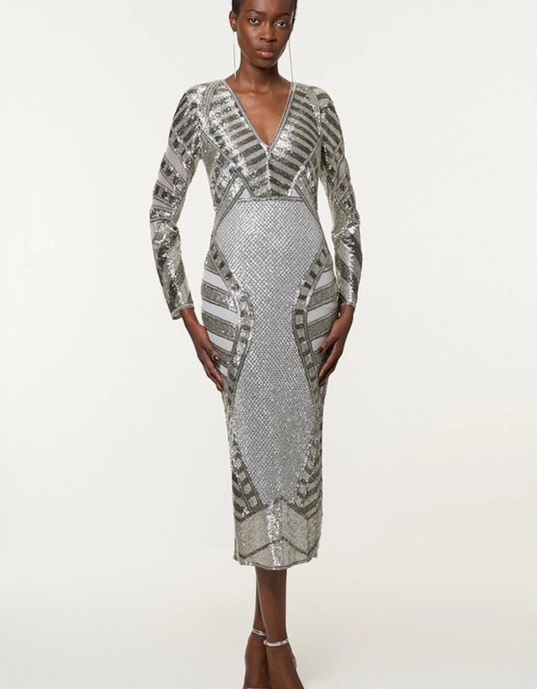 Tall Premium Beaded Embellished Woven Maxi Dress