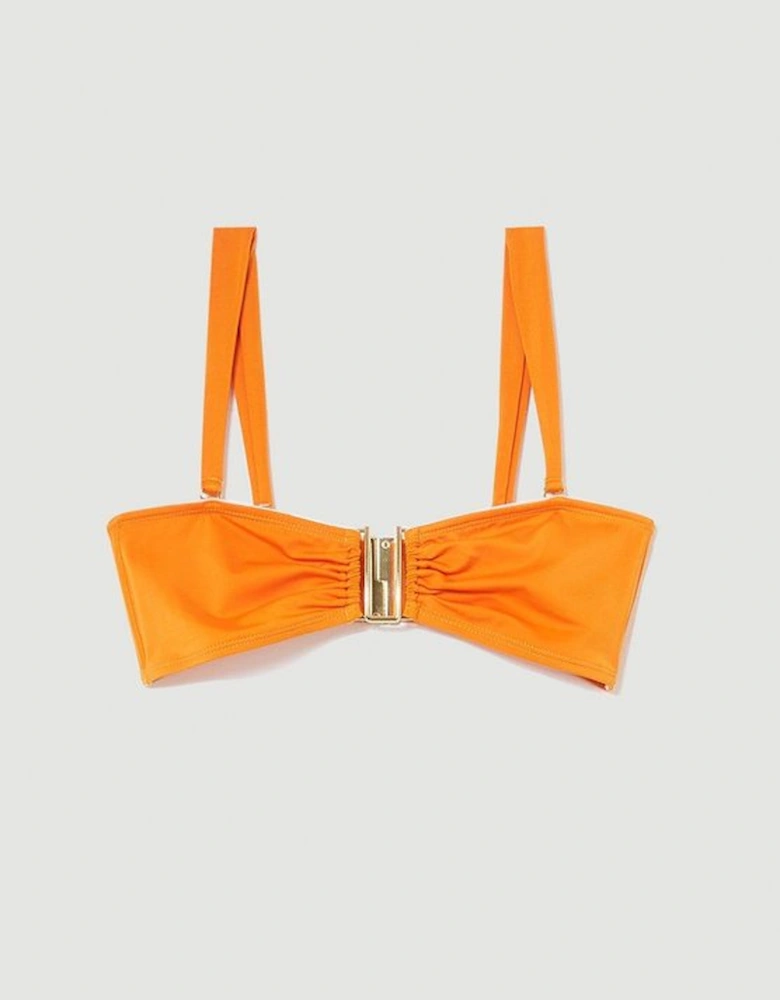 Detachable Strap Gold Trim Bikini Top