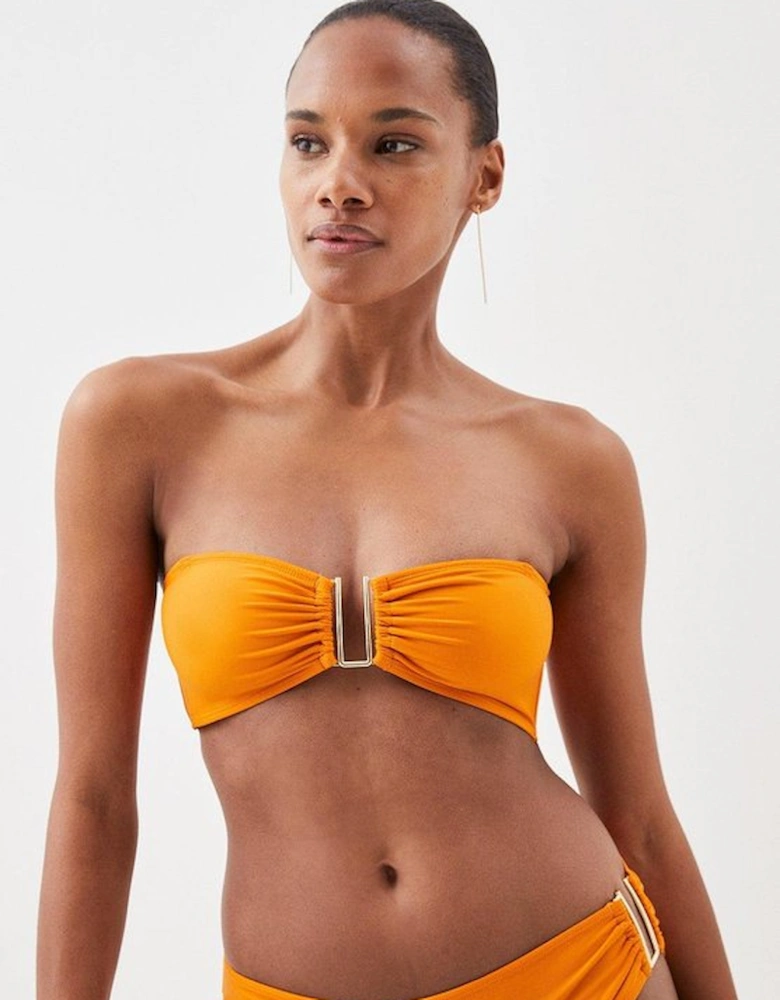 Detachable Strap Gold Trim Bikini Top