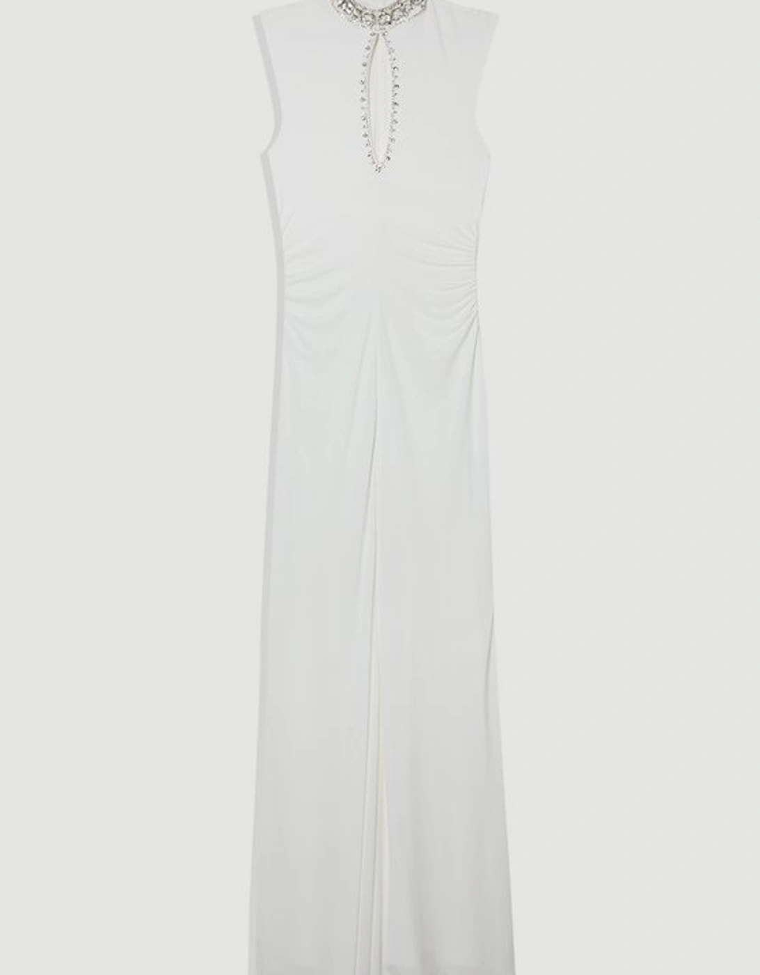Embellished Jersey Crepe Maxi Dress
