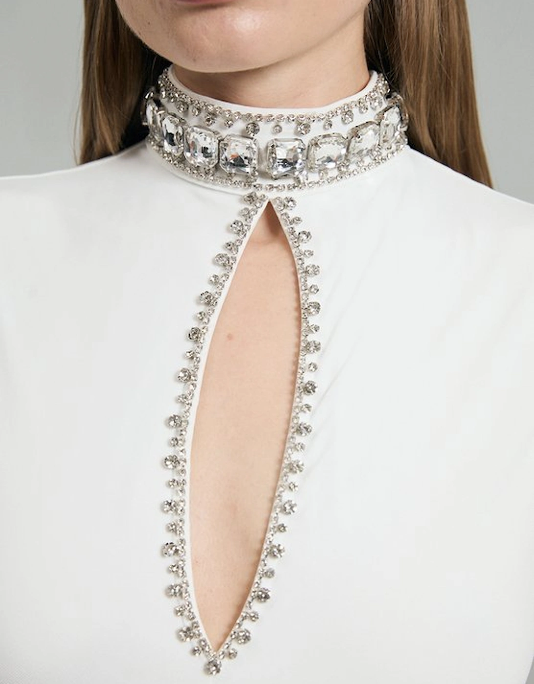 Embellished Jersey Crepe Maxi Dress
