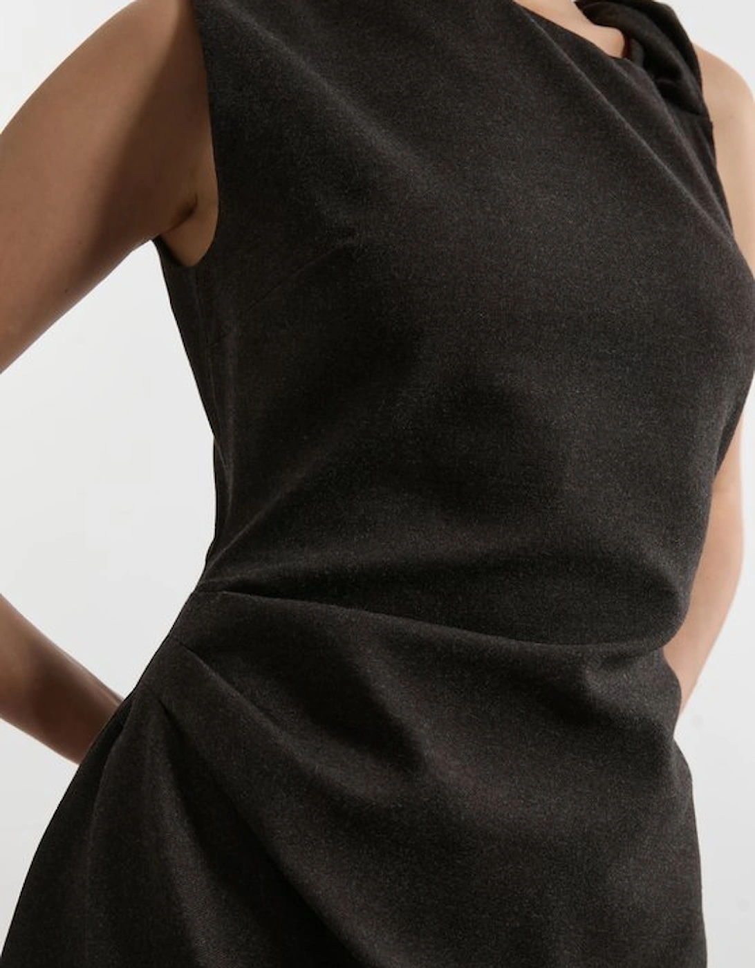 Flannel Asymmetrical Tailored Wrap Mini Dress