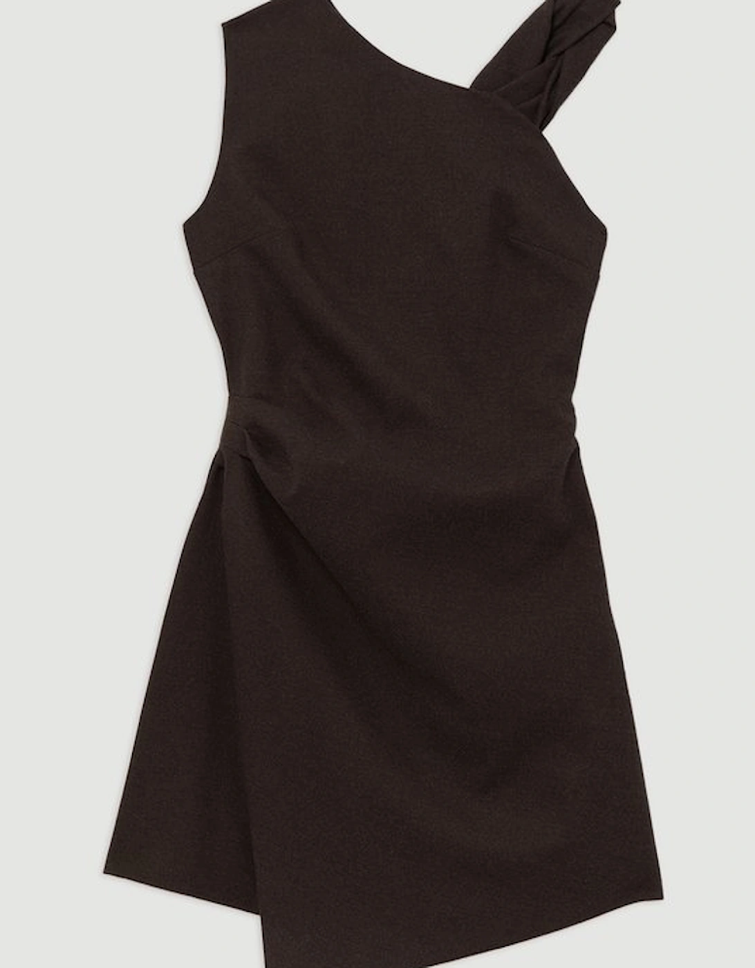 Flannel Asymmetrical Tailored Wrap Mini Dress