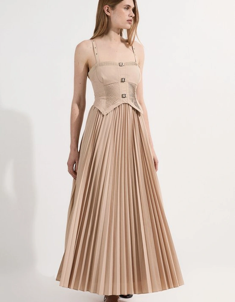 Archive Collection - Cotton Poplin Corset Woven Maxi Dress