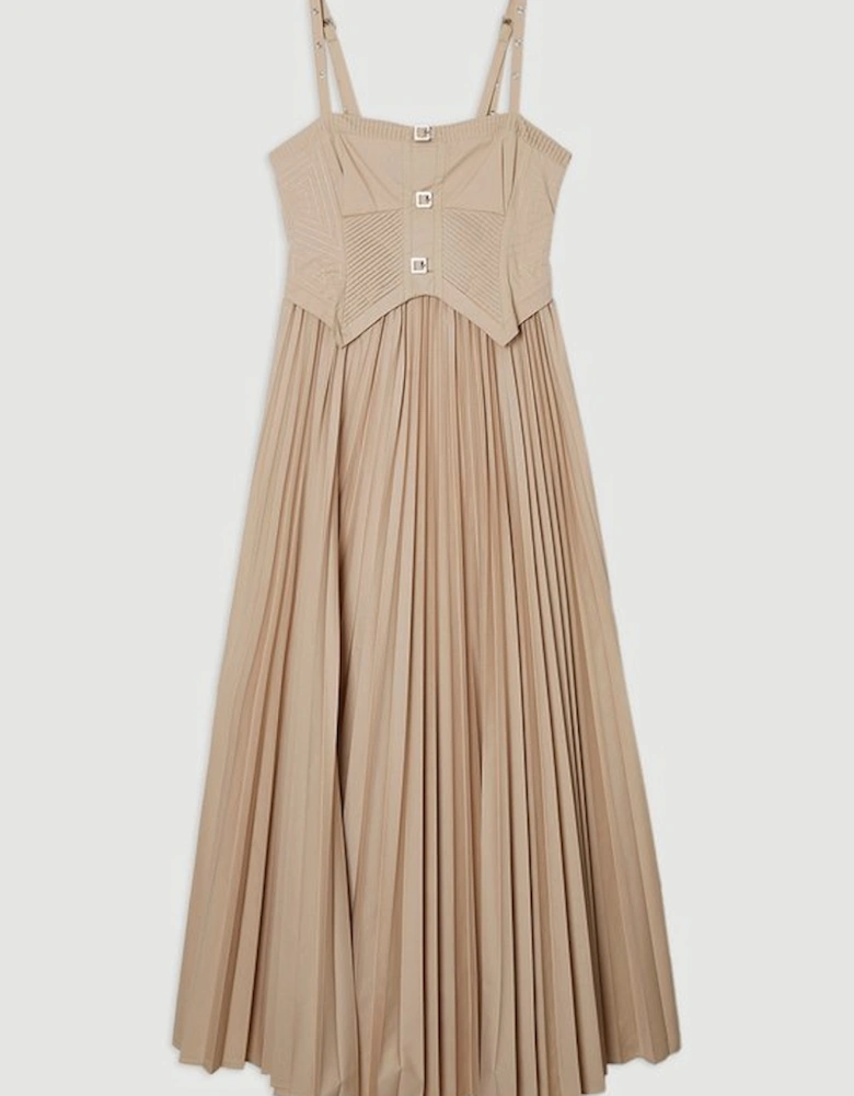 Archive Collection - Cotton Poplin Corset Woven Maxi Dress