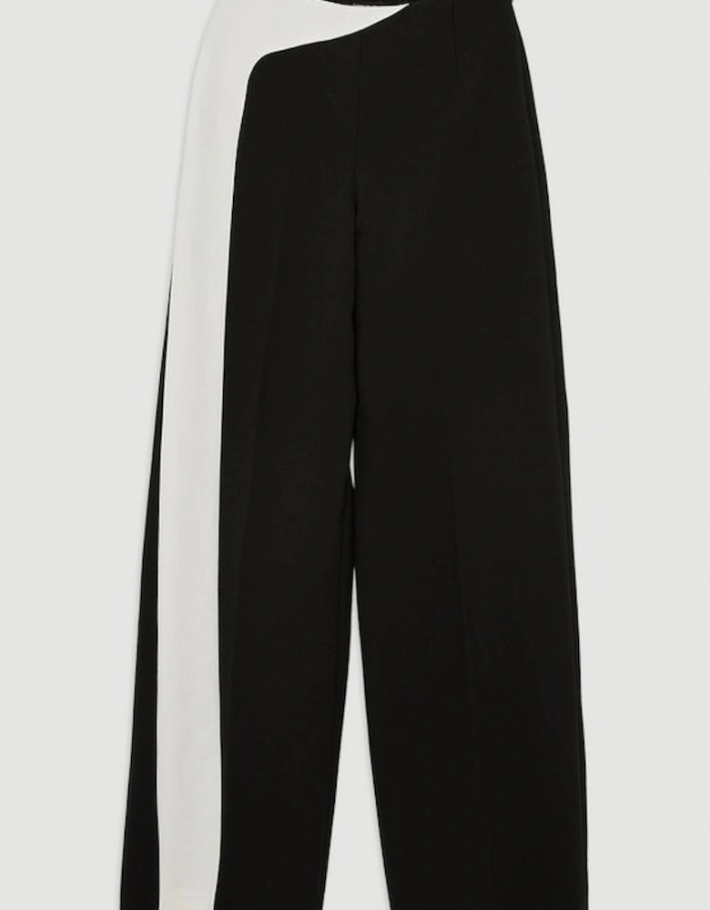 Clean Tailored Colour Block Wide Leg Trousers