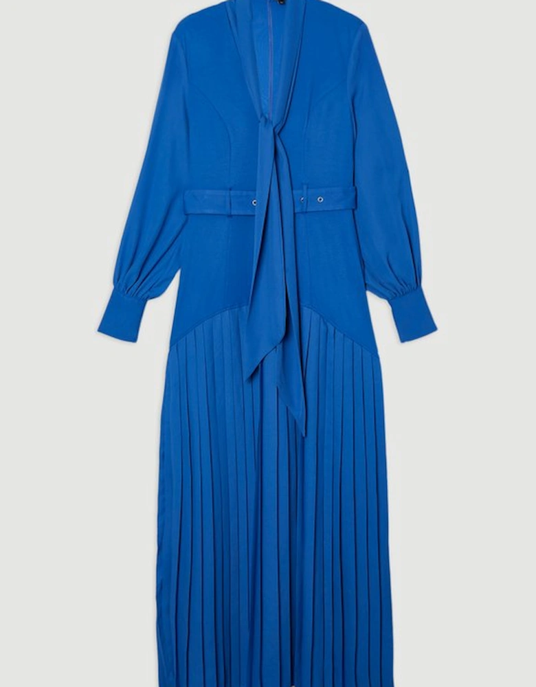 Jersey Ponte Georgette Mix Midi Dress