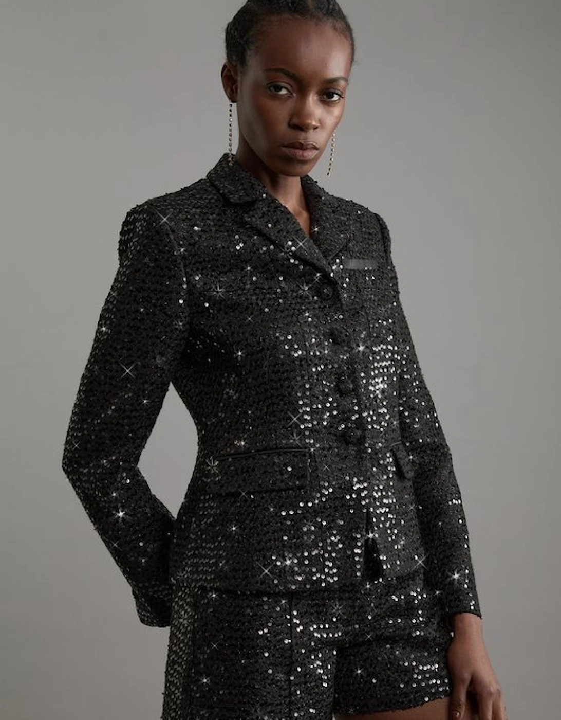 Sequin Tweed Tailored Shorts, 5 of 4