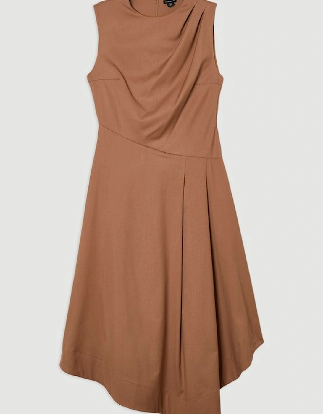 Tall Tailored Drapey Bodice Asymmetric Midi Dress