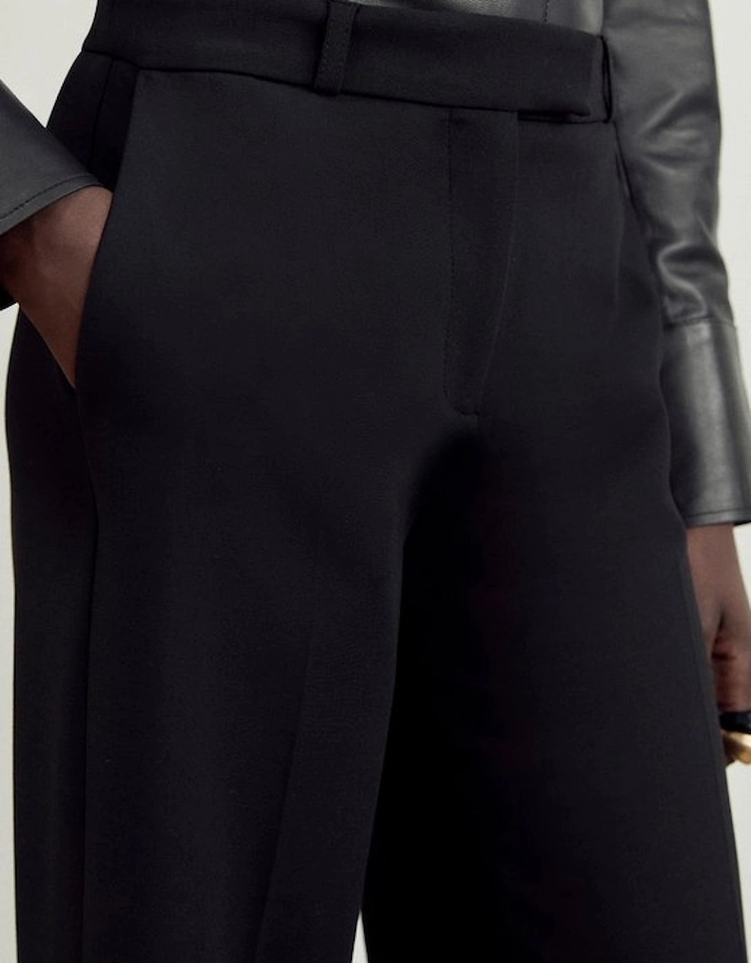Compact Stretch Wide Leg Trouser