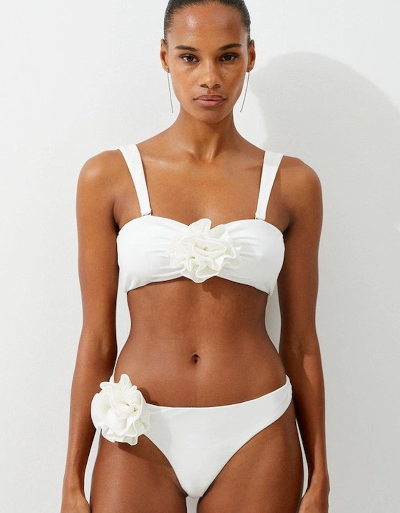 Rosette Detail Bandeau Bikini Top
