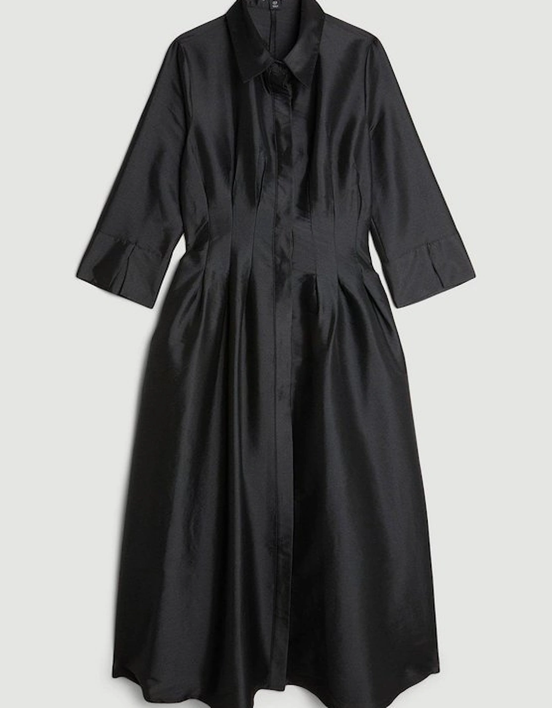 Tailored Taffeta Darted Waist Midi Dress