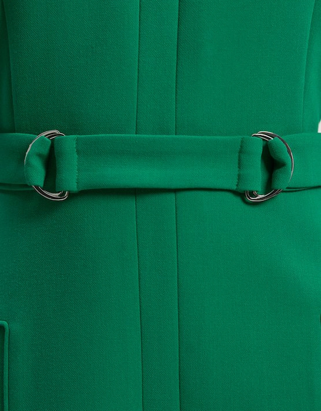 Compact Stretch Tab Detail Full Skirted Midi Dress