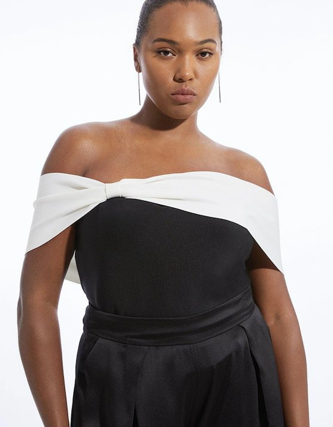 Plus Size Figure Form Bandage Knit Asymmetric Top, 5 of 4