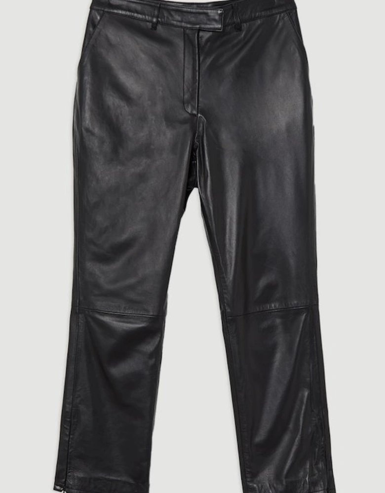 Leather Tailored Straight Leg Trouser