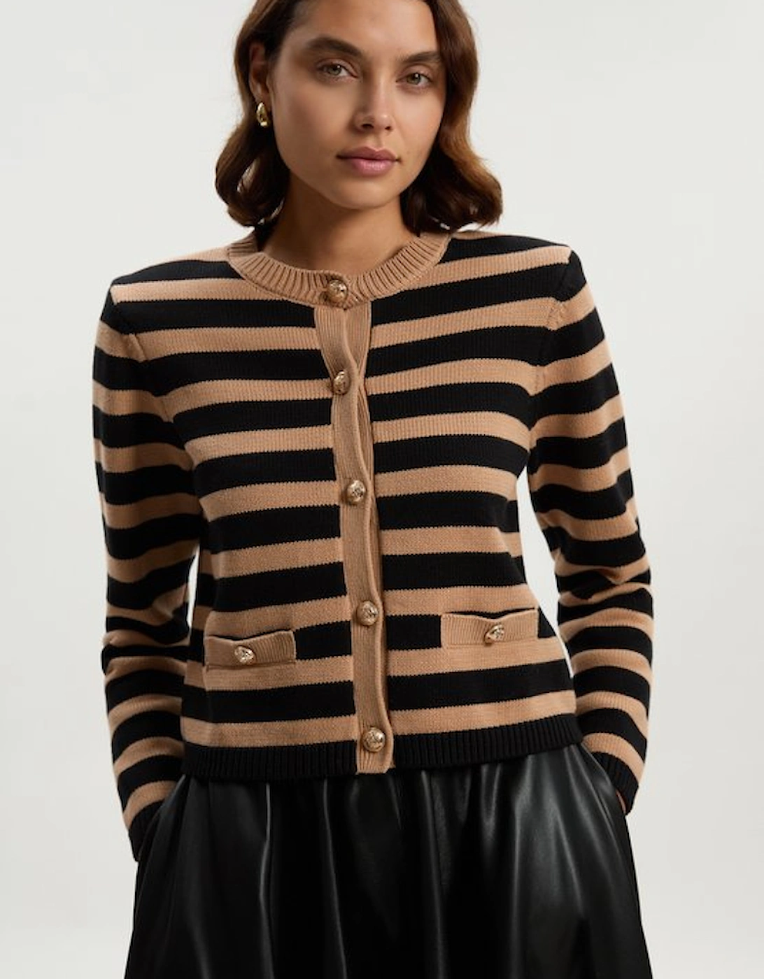 Cotton Knit Nautical Boxy Stripe Jacket