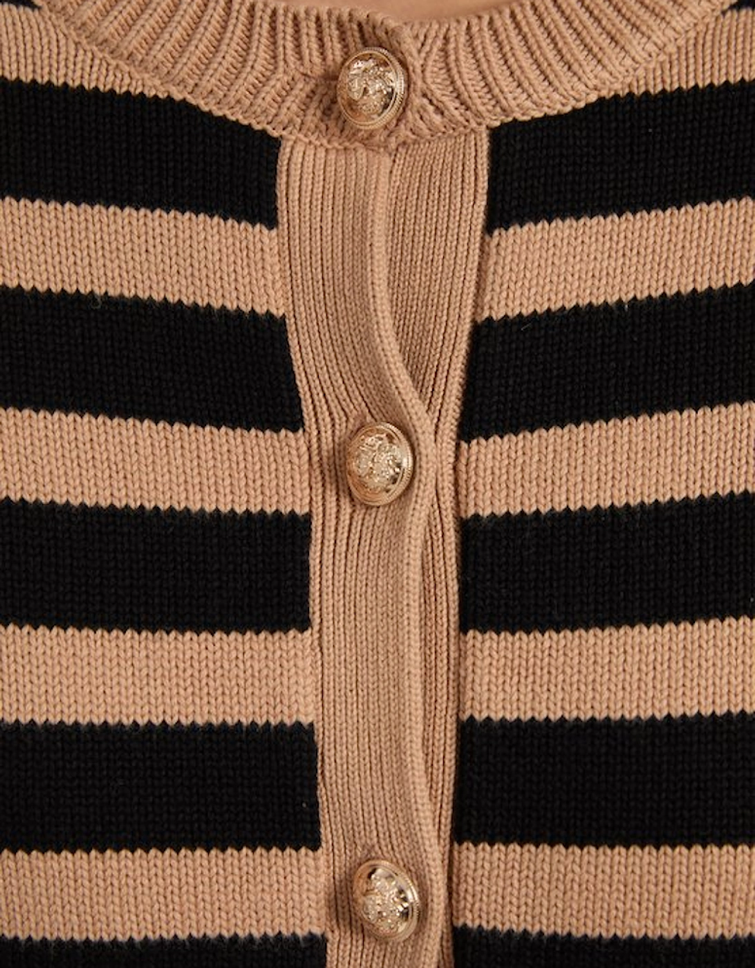 Cotton Knit Nautical Boxy Stripe Jacket
