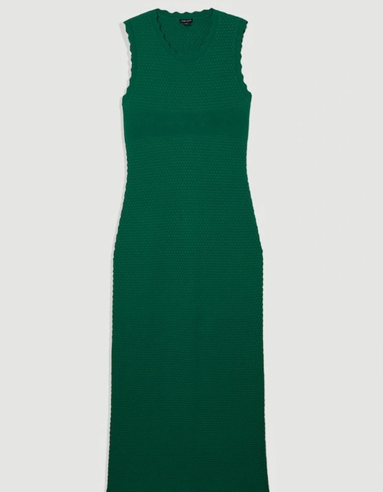 Textured Stitch Wrap Back Knitted Maxi Dress