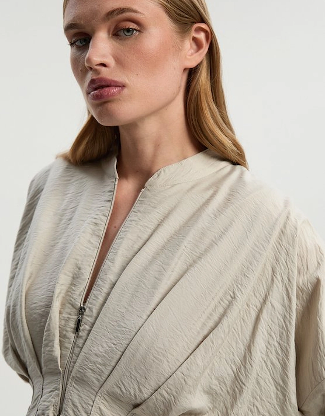 Pleated Detail Woven Jacket