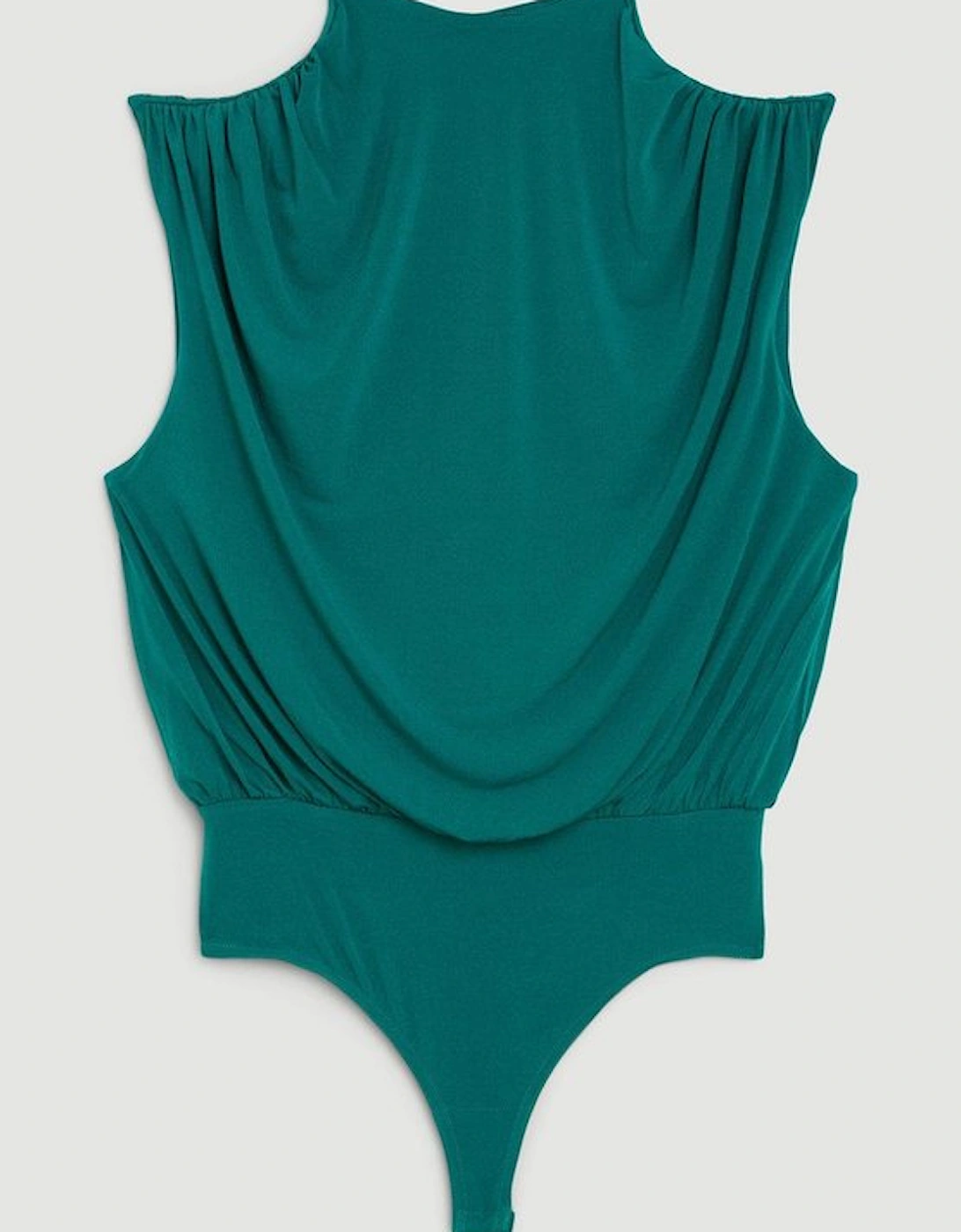 Jersey Crepe High Neck Ruched Bodysuit