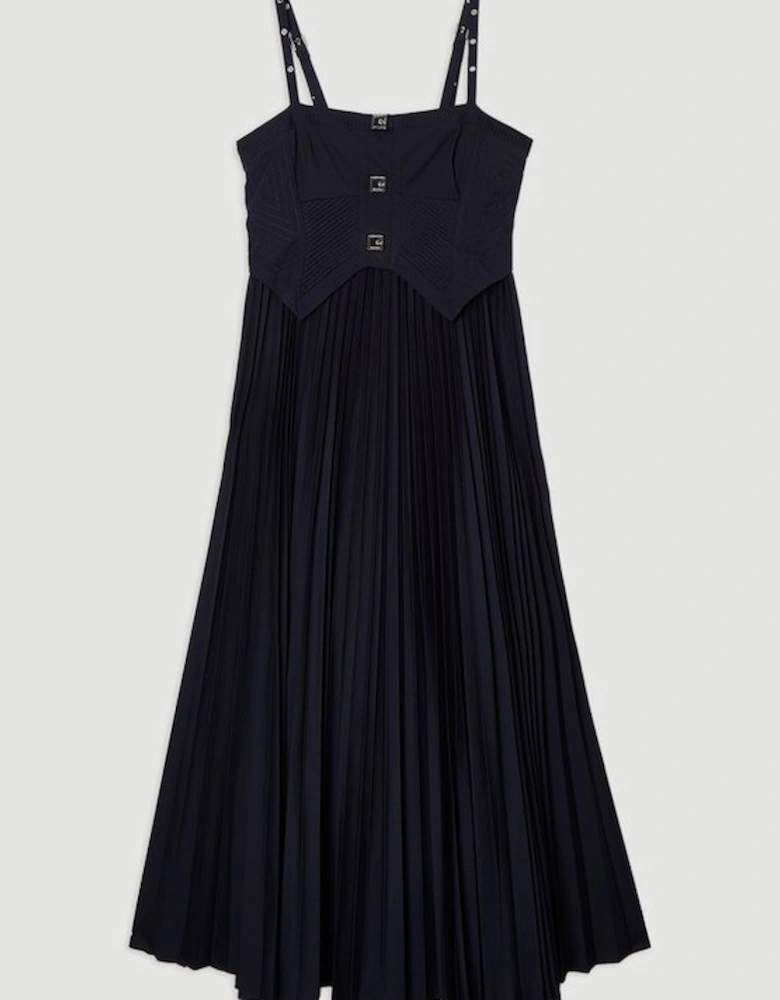 Archive Collection - Cotton Poplin Corset Woven Maxi Dress