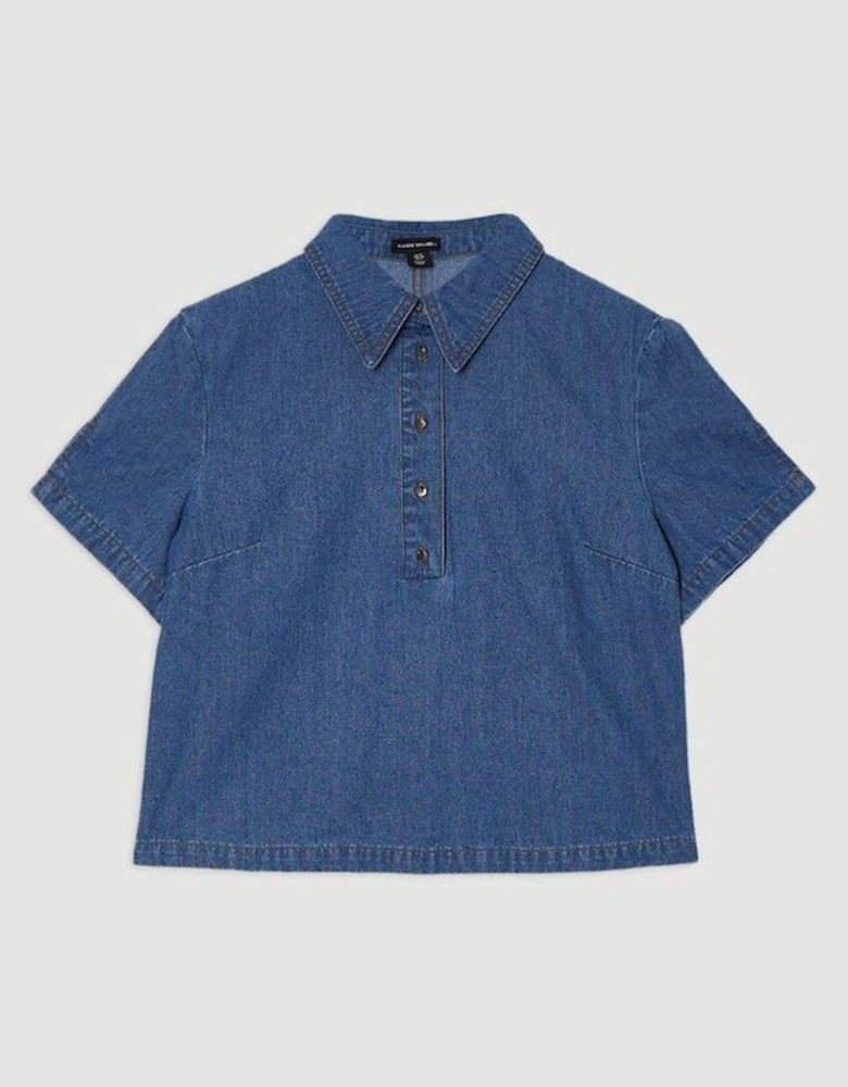 Denim Short Sleeve Button Shirt