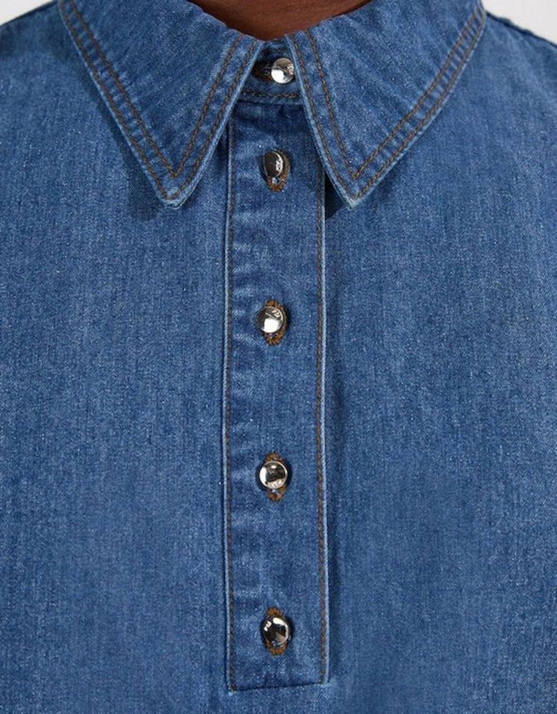 Denim Short Sleeve Button Shirt