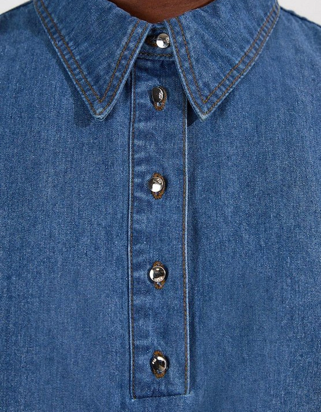 Denim Short Sleeve Button Shirt