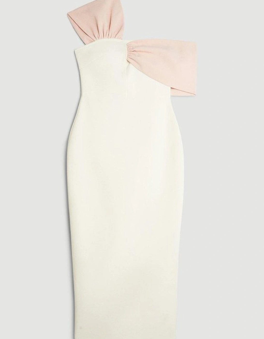 Petite Figure Form Bandage Asymmetric Strap Midi Dress