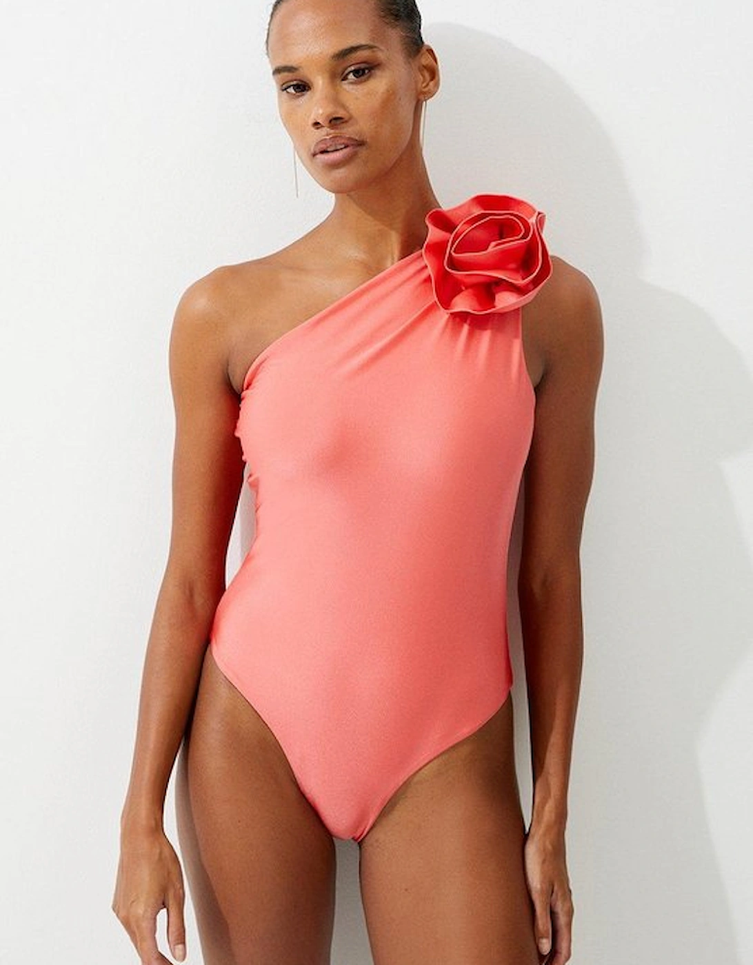 Rosette Detail Asymmetric Swimsuit, 5 of 4