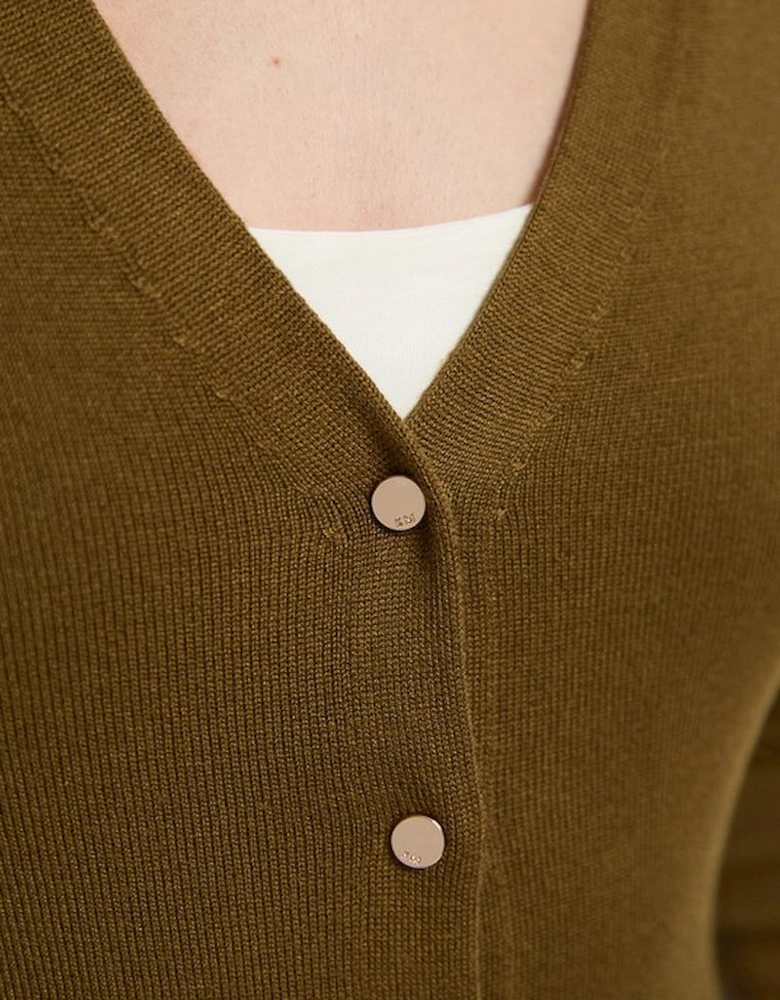 Viscose Blend Knitted Button Detail Cardigan